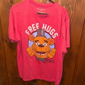 Five Nights at Freddy's Red Graphic Tee “FREE HUGS”